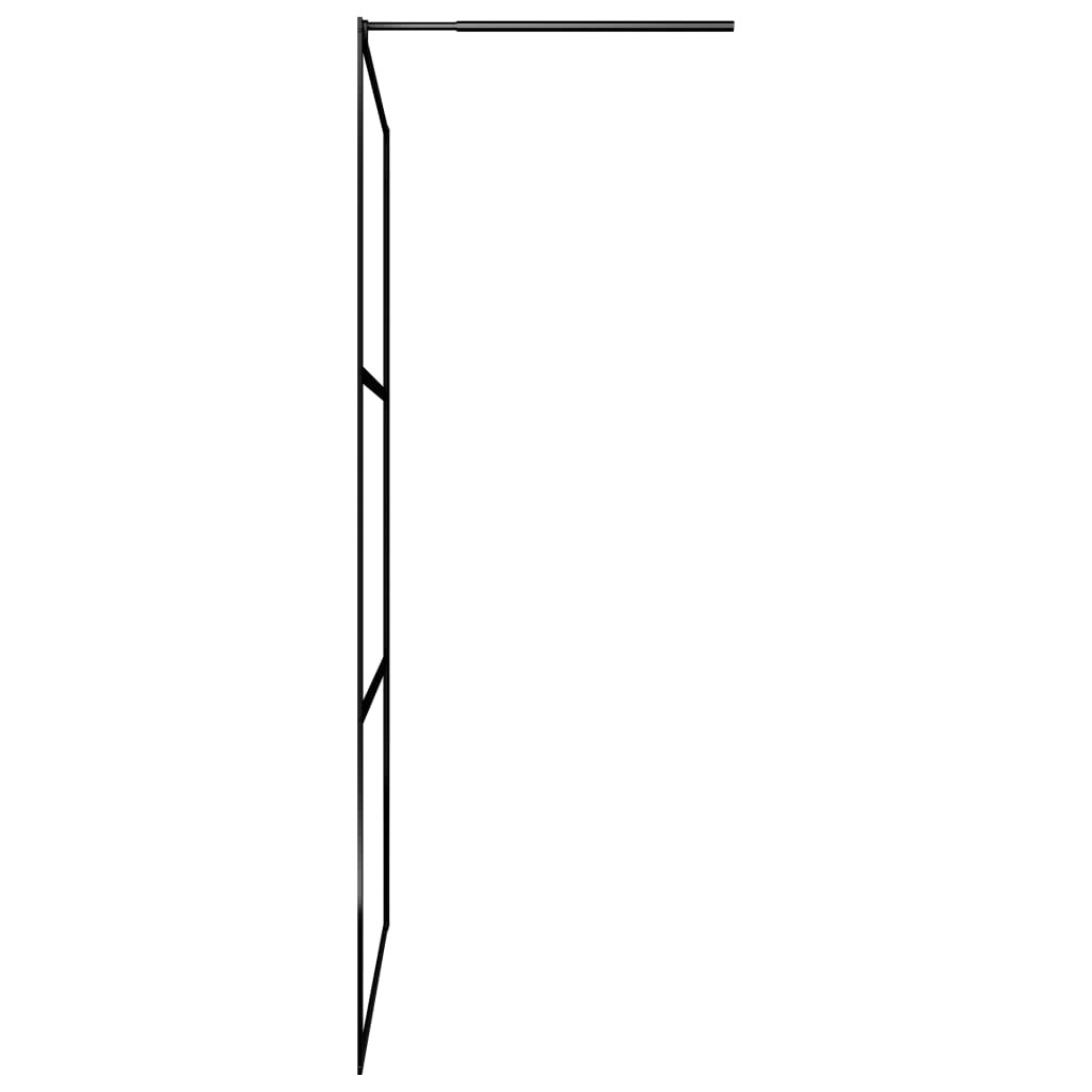Dusjvegg med klart ESG-glass svart 90x195 cm