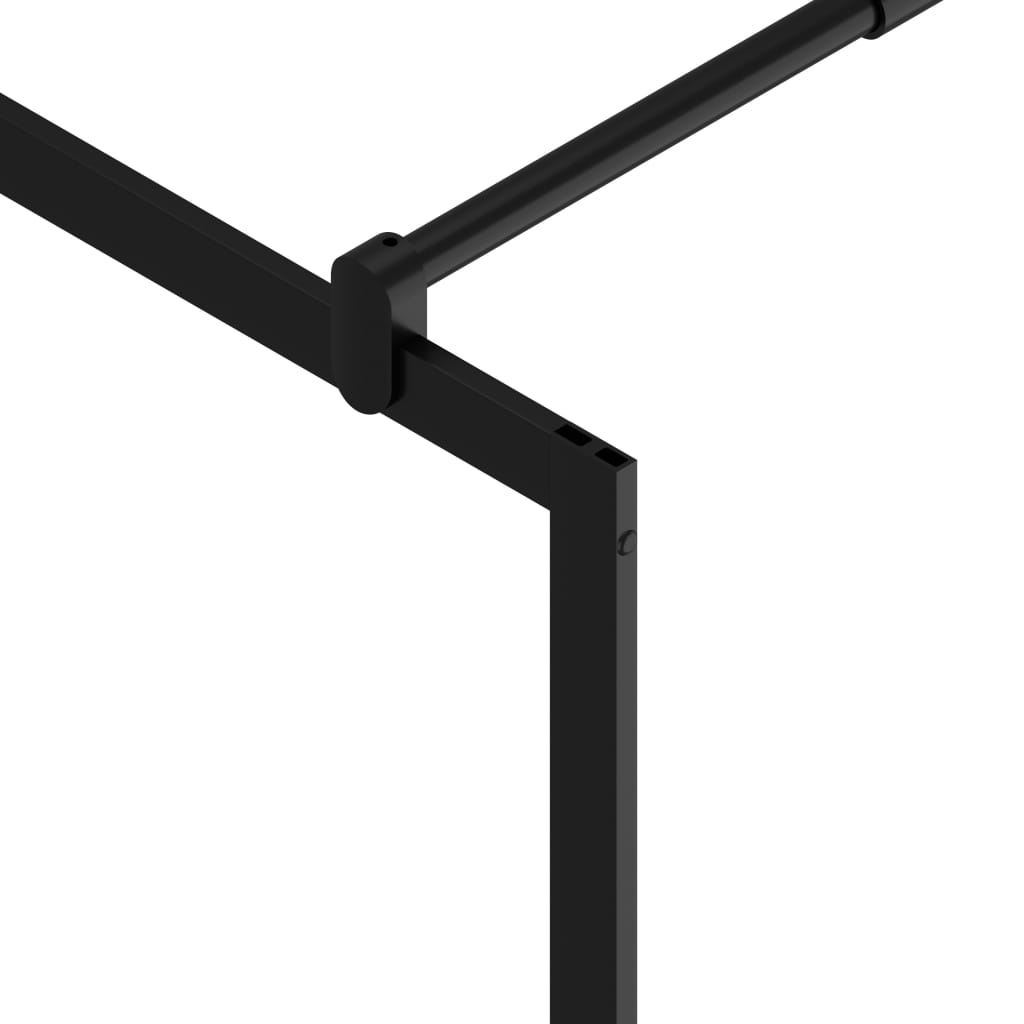 Dusjvegg med klart ESG-glass svart 90x195 cm