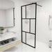 Dusjvegg med herdet glass svart 90x195 cm