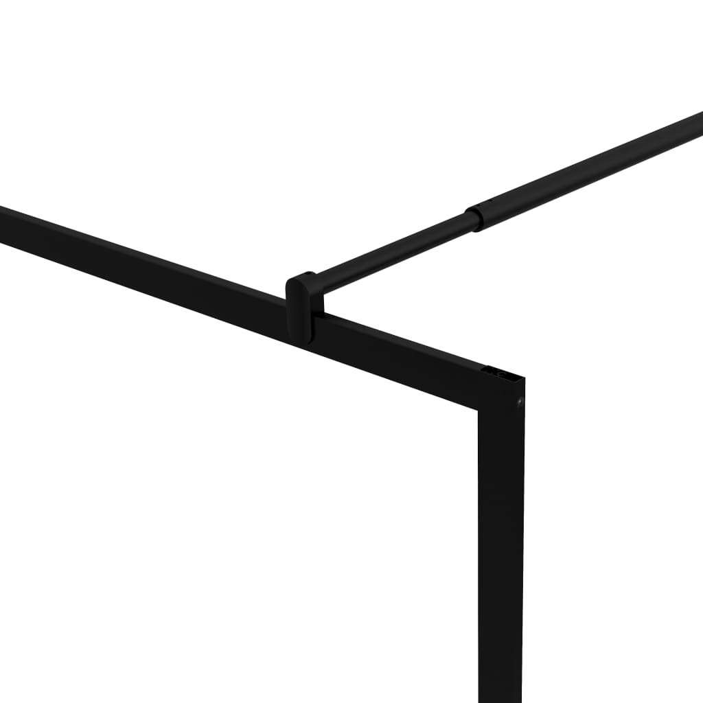 Dusjvegg med herdet glass svart 100x195 cm