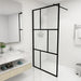 Dusjvegg med herdet glass svart 100x195 cm