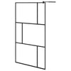 Dusjvegg med herdet glass svart 115x195 cm