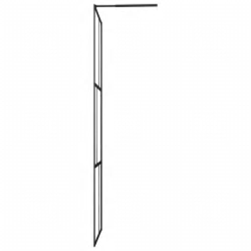 Dusjvegg med herdet glass svart 115x195 cm