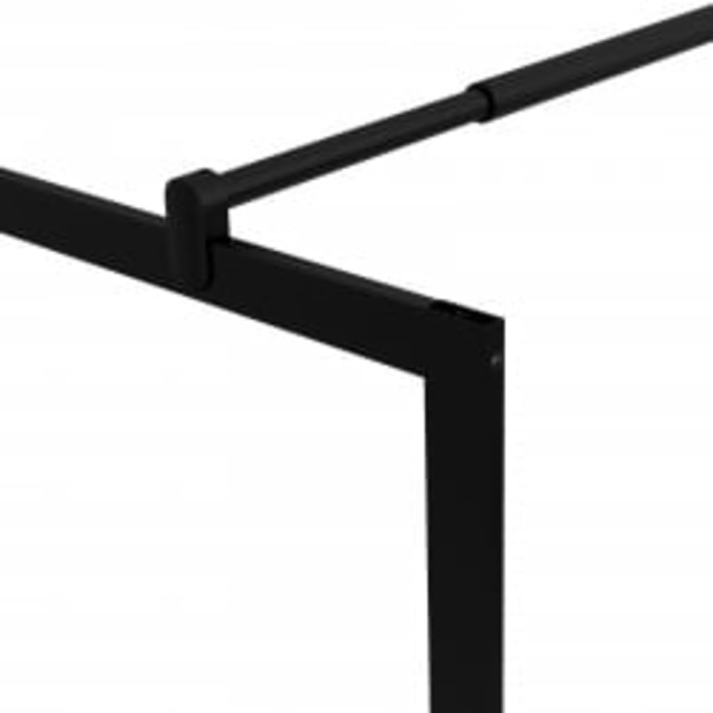 Dusjvegg med herdet glass svart 115x195 cm
