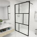 Dusjvegg med herdet glass svart 115x195 cm