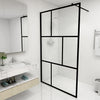 Dusjvegg med herdet glass svart 115x195 cm
