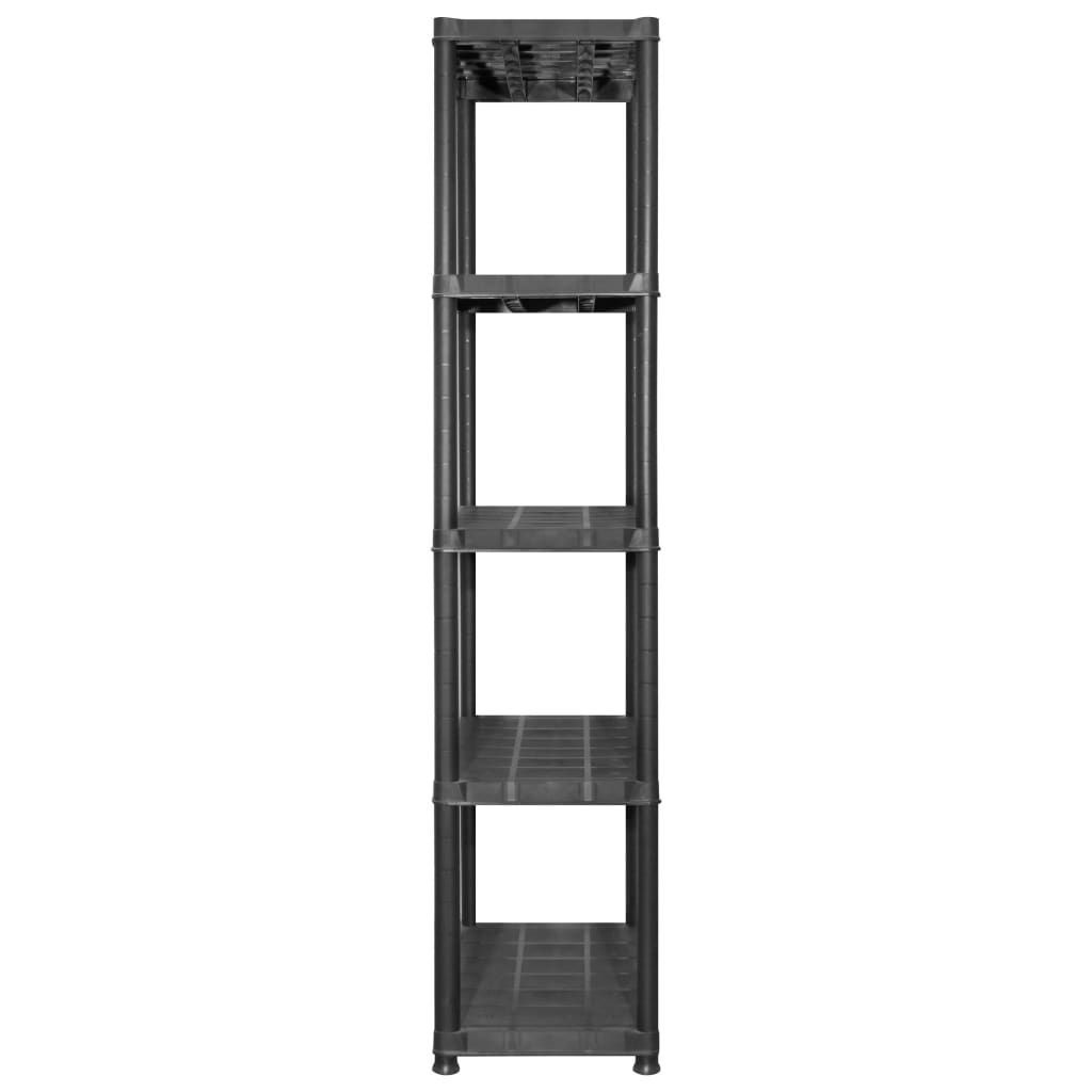 Oppbevaringshylle 5 nivåer svart 142x38x170 cm plast