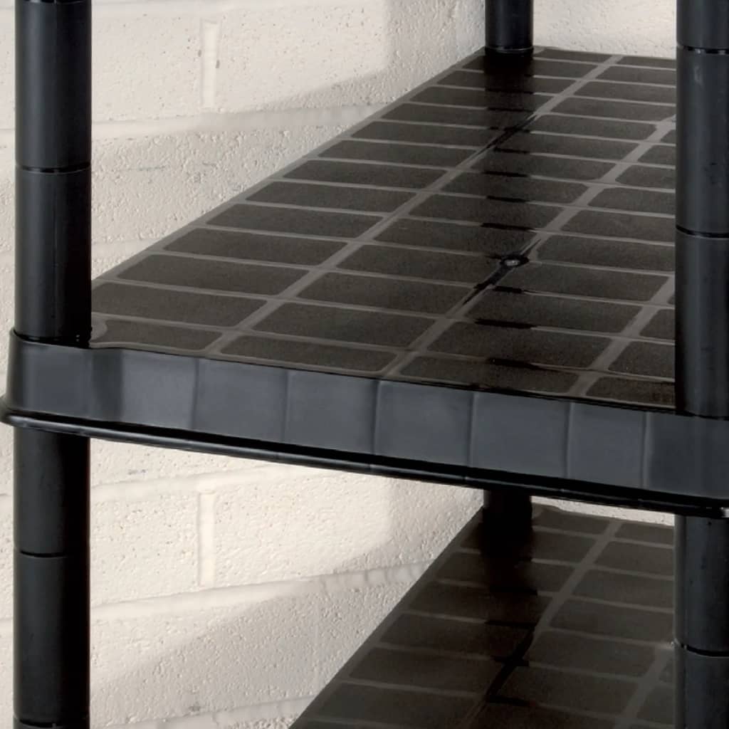 Oppbevaringshylle 5 nivåer svart 170x40x185 cm plast