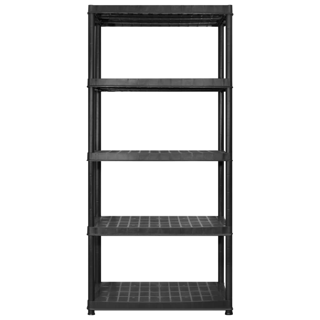 Oppbevaringshylle 5 nivåer svart 183x45,7x185 cm plast