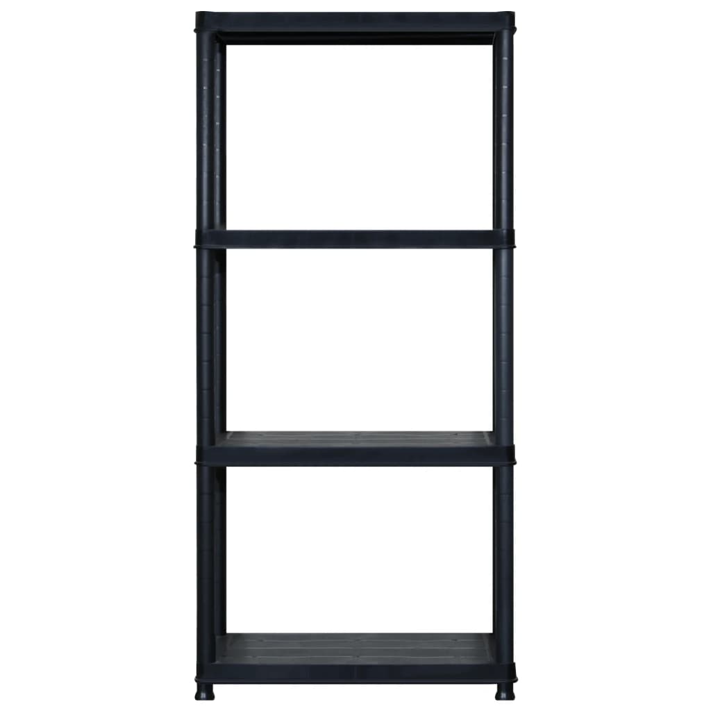 Oppbevaringshylle 4 nivåer svart 183x30,5x130 cm plast
