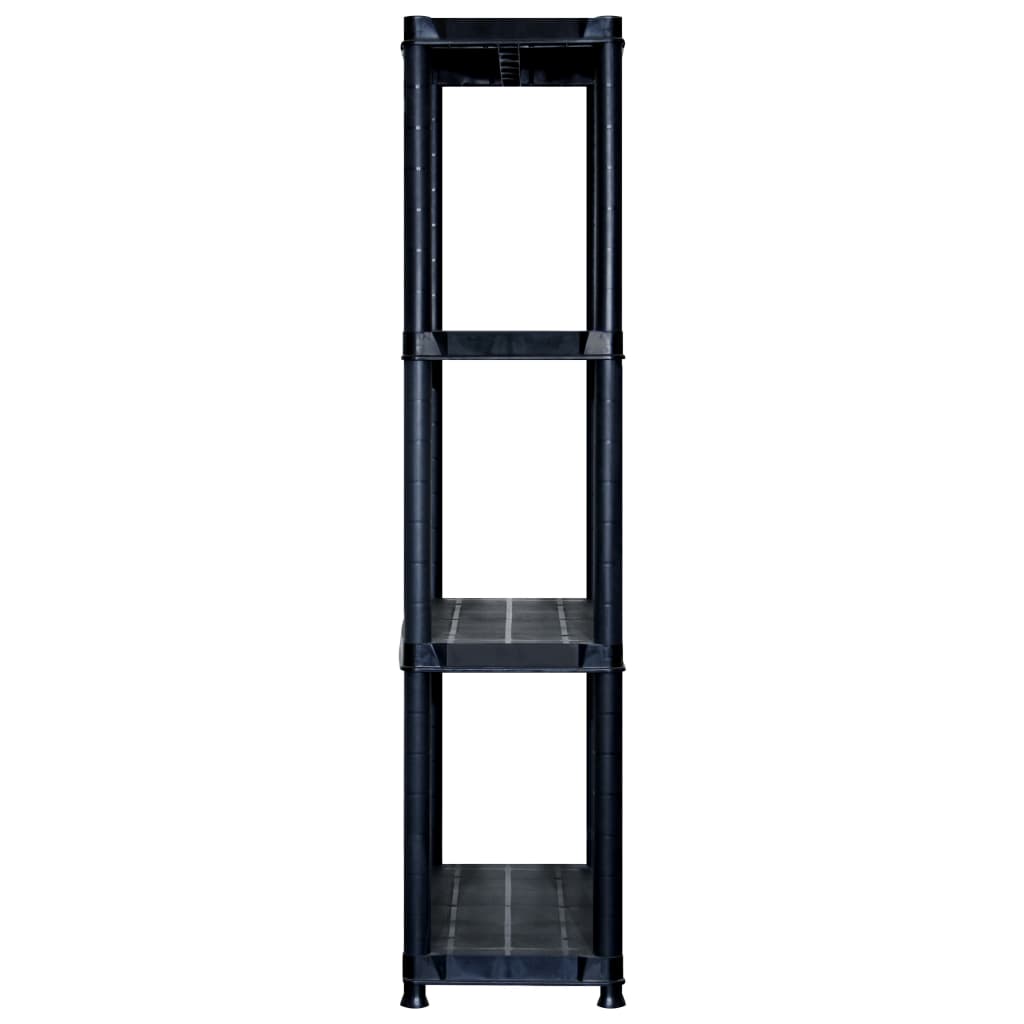 Oppbevaringshylle 4 nivåer svart 183x30,5x130 cm plast
