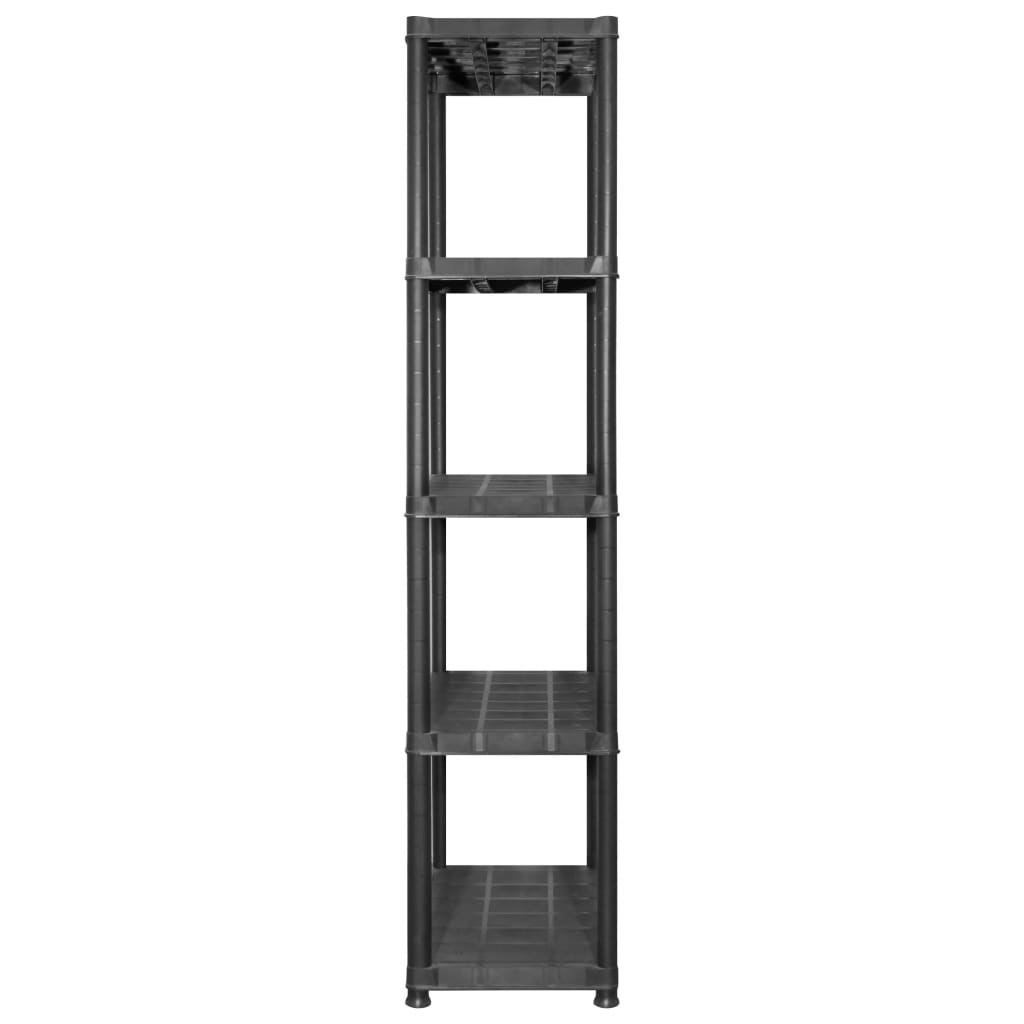 Oppbevaringshylle 5 nivåer svart 213x38x170 cm plast