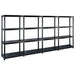 Oppbevaringshylle 4 nivåer svart 244x30,5x130 cm plast