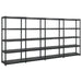 Oppbevaringshylle 5 nivåer svart 340x40x185 cm plast