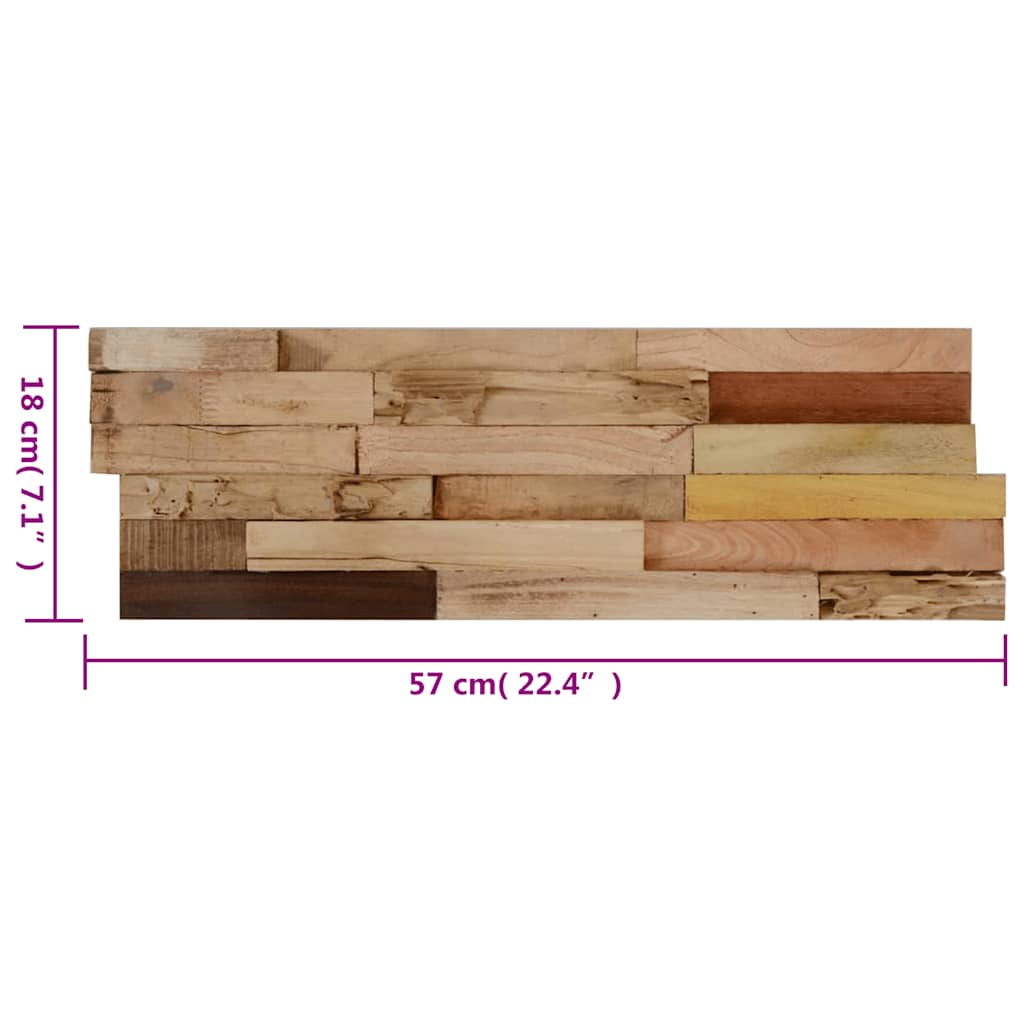 Veggkledninger 10 stk 1,03 m² gjenvunnet teak
