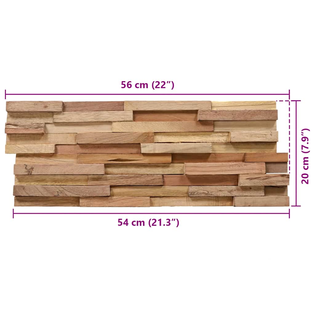 3D Veggkledninger 10 stk 1,08 m² heltre teak