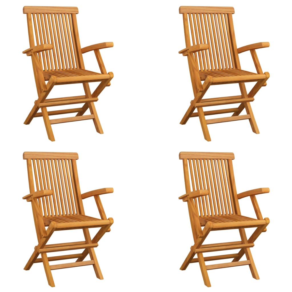 Sammenleggbare hagestoler 4 stk heltre teak