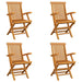 Sammenleggbare hagestoler 4 stk heltre teak