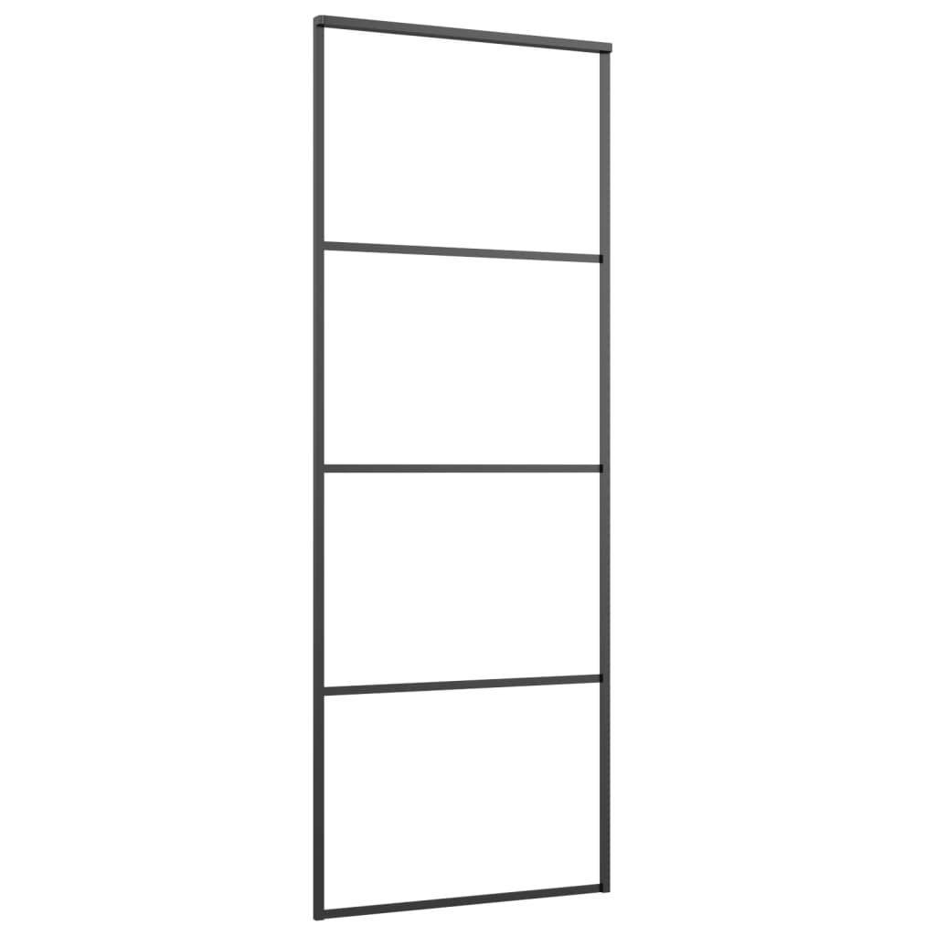 Skyvedør aluminium og ESG-glass 76x205 cm svart
