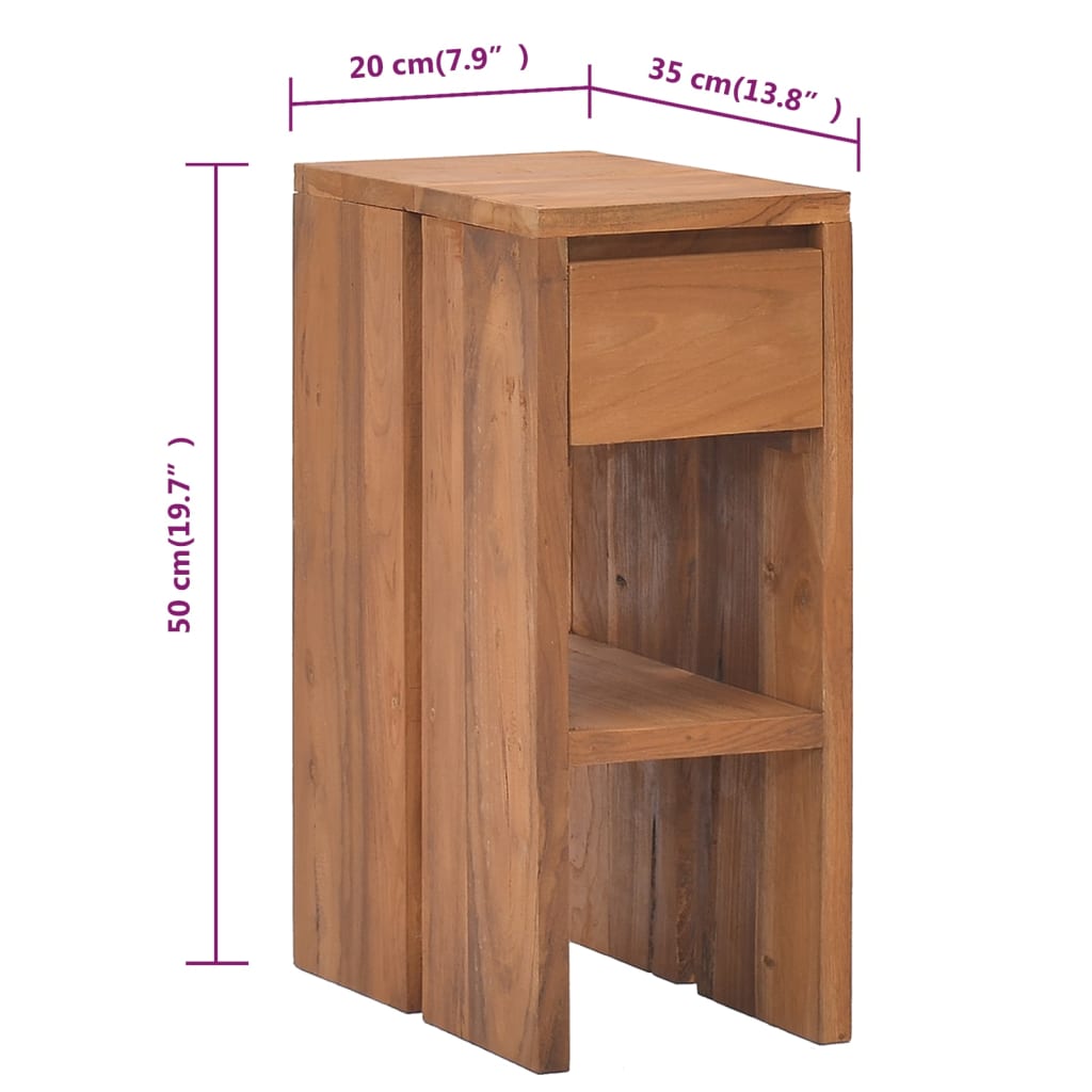 Nattbord 20x35x50 heltre teak