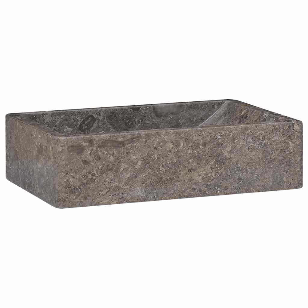 Vask 45x30x12 cm marmor høyglans grå vidaXL