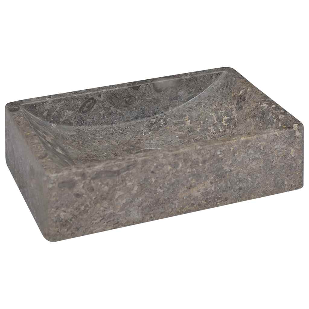Vask 45x30x12 cm marmor høyglans grå vidaXL