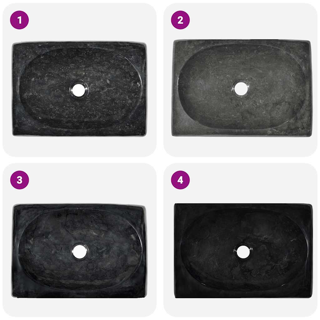 Vask 50x35x10 cm marmor svart