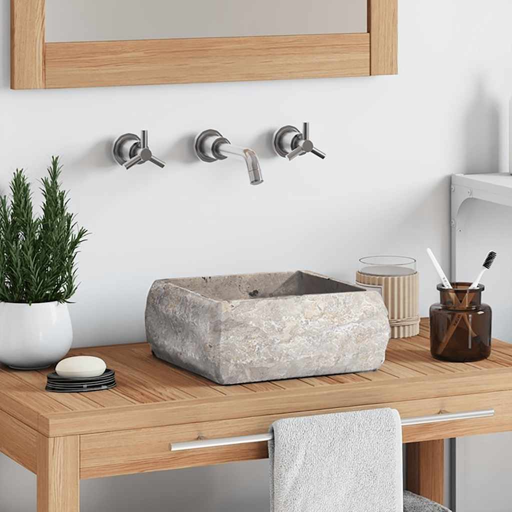 Vask 30x30x13 cm marmor grå vidaXL