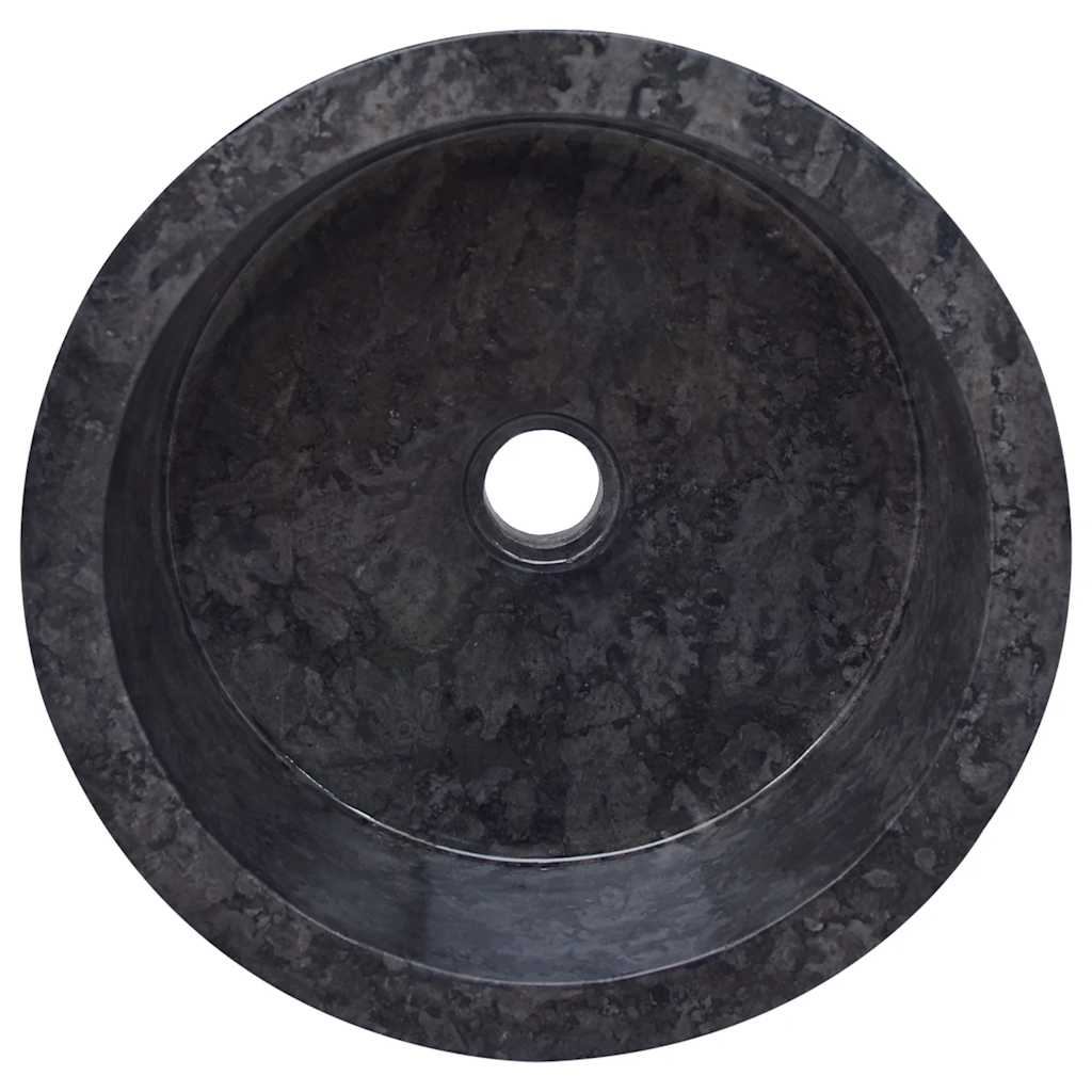 Vask Ø40x15 cm marmor svart