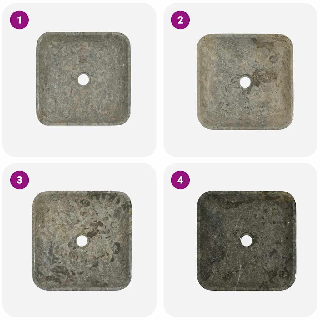 Vask 40x40x10 cm marmor grå vidaXL