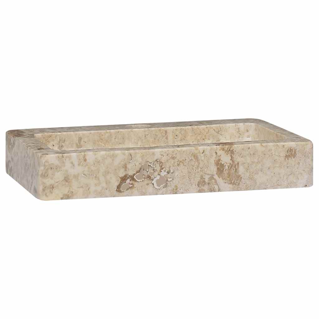 Veggmontert vask kremhvit 38x24x6,5 cm marmor