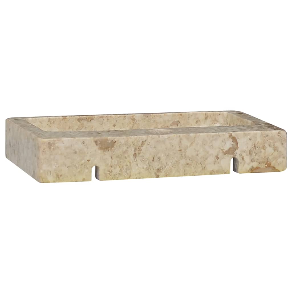 Veggmontert vask kremhvit 38x24x6,5 cm marmor
