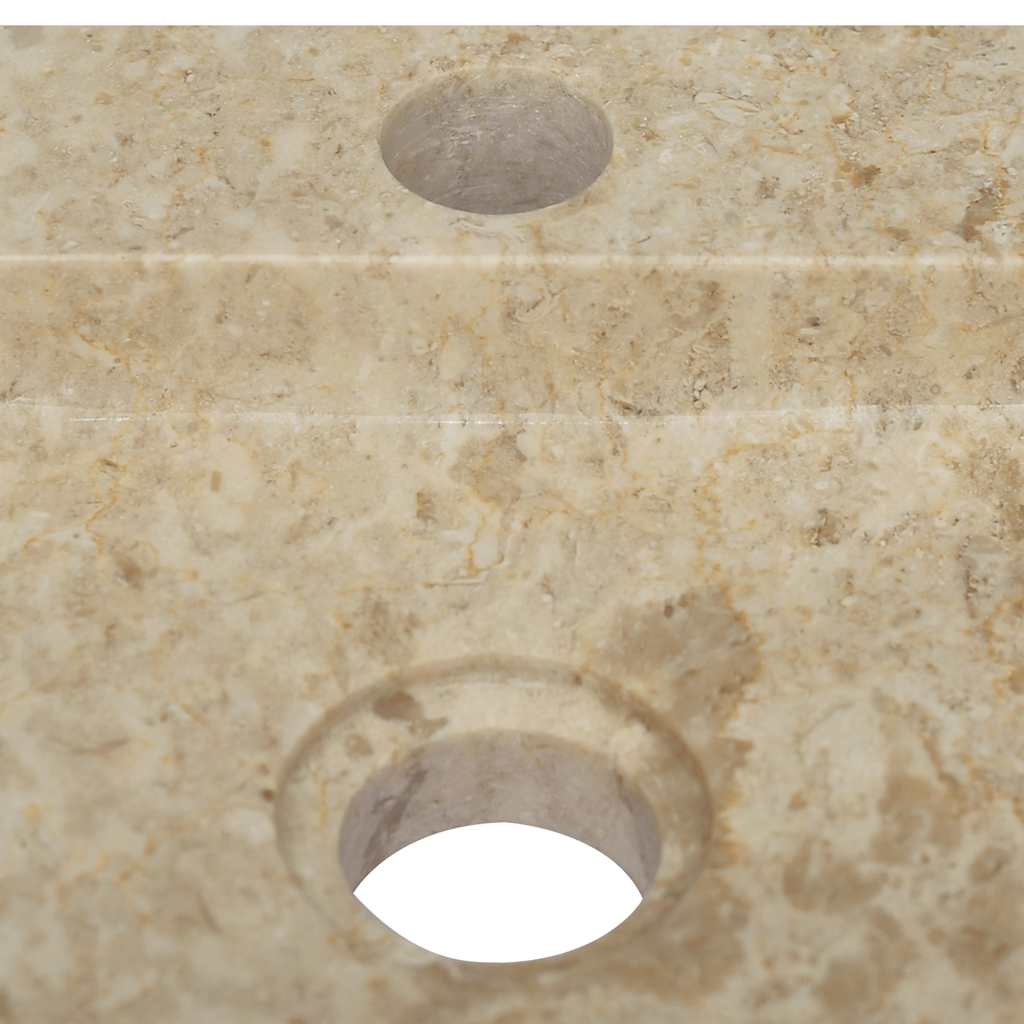 Veggmontert vask kremhvit 38x24x6,5 cm marmor
