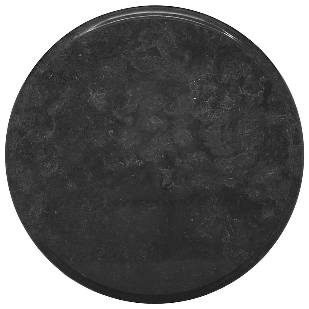 Bordplate svart Ø40x2,5 cm marmor vidaXL