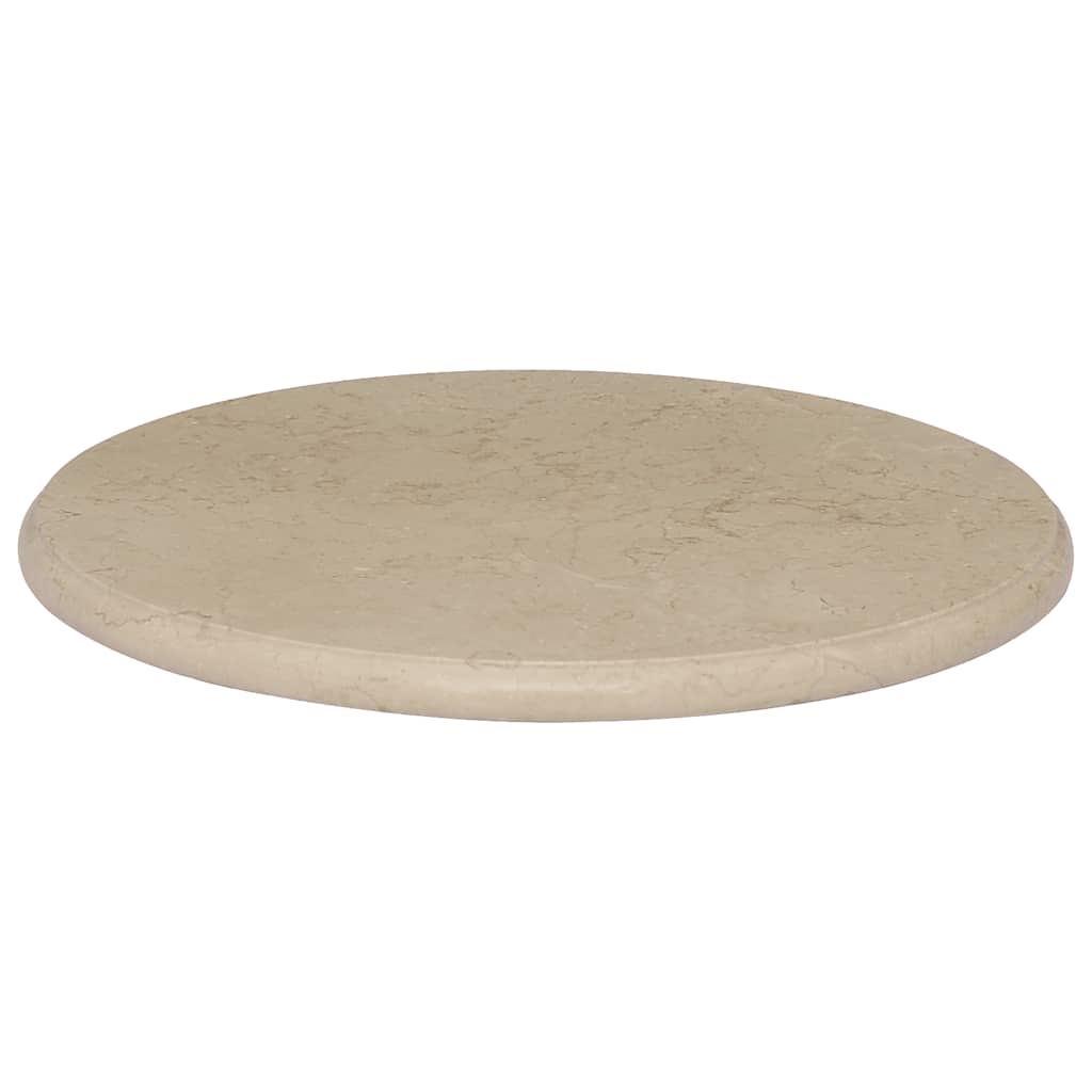 Bordplate kremhvit Ø50x2,5 cm marmor vidaXL