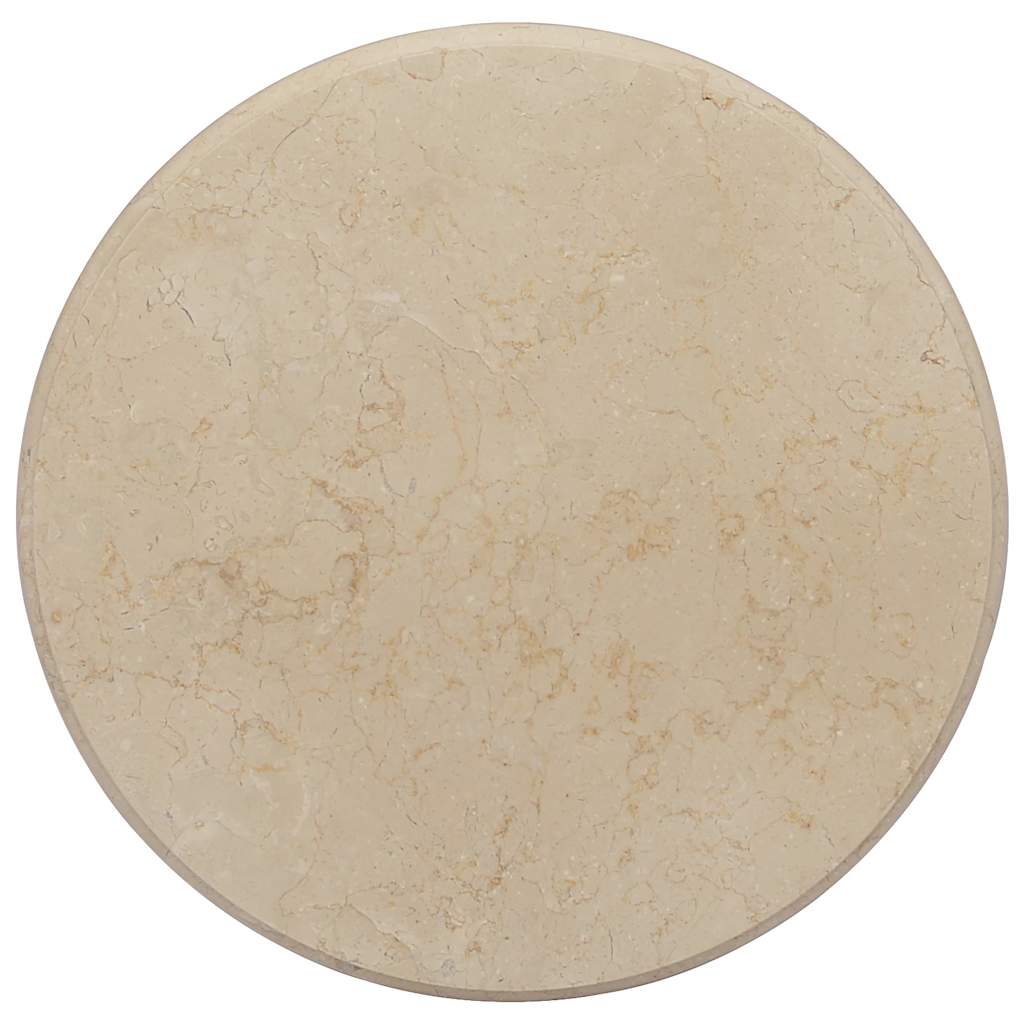 Bordplate kremhvit Ø50x2,5 cm marmor vidaXL