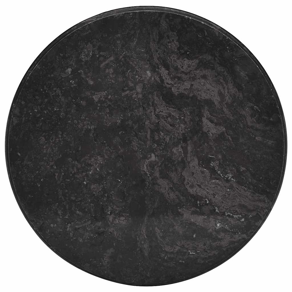 Bordplate svart Ø50x2,5 cm marmor vidaXL