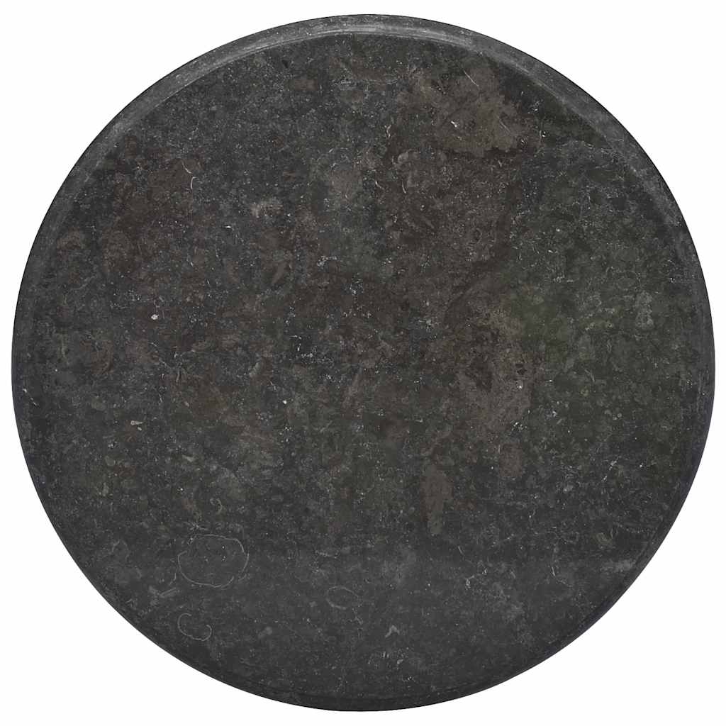 Bordplate svart Ø60x2,5 cm marmor vidaXL