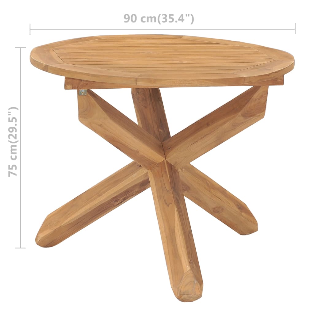 Hagespisebord Ø90x75 cm heltre teak
