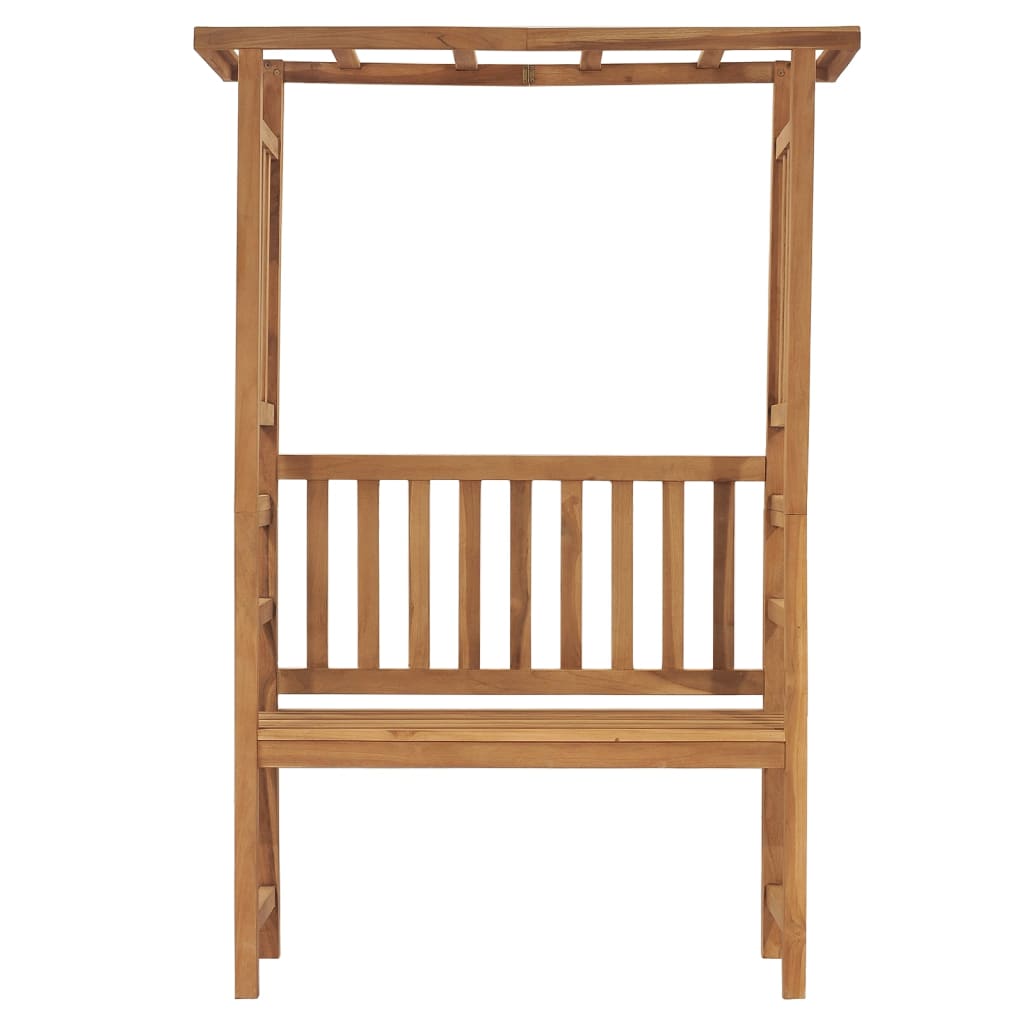 Hagebenk med pergola 115 cm heltre teak