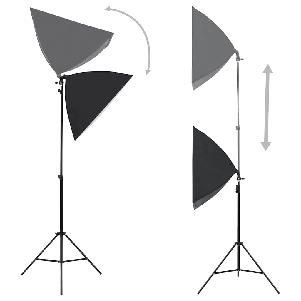 Fotostudiosett med softbokslys, bakgrunn og reflektor