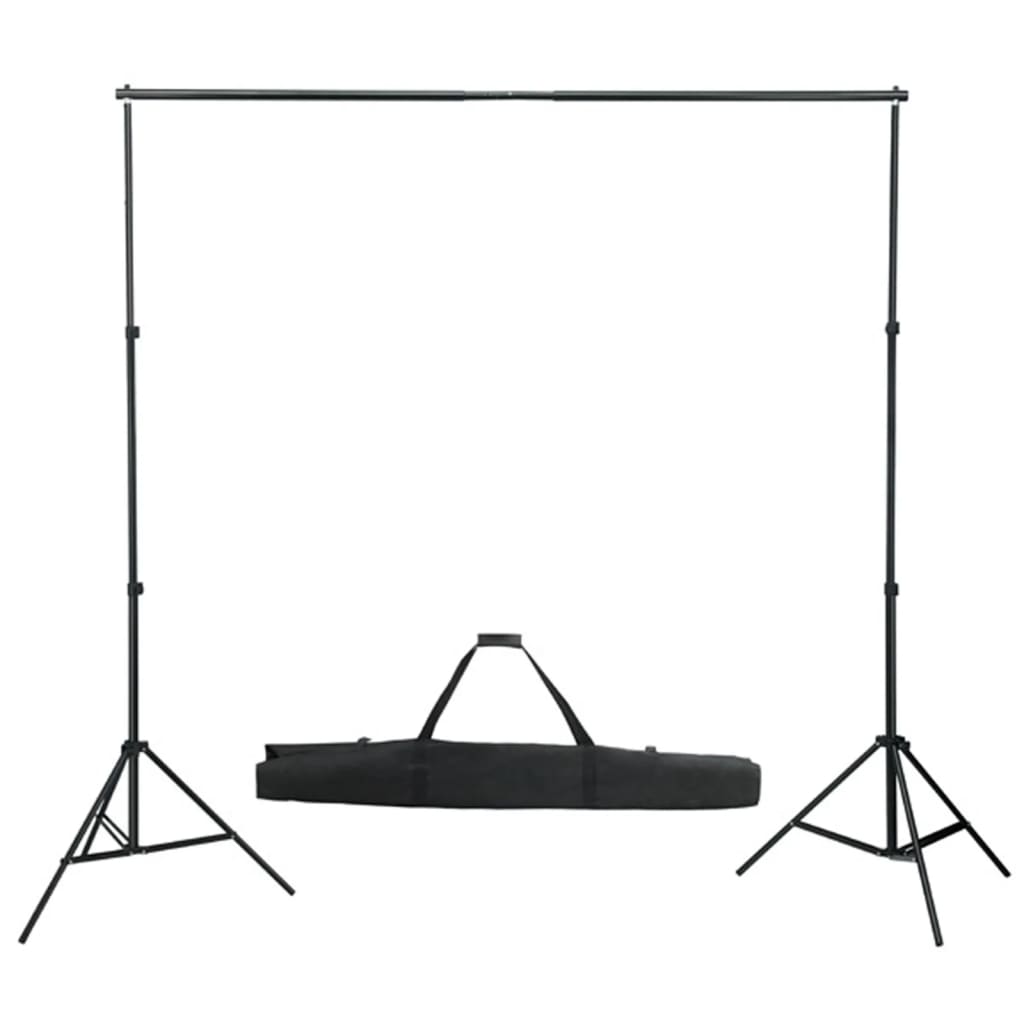 Fotostudiosett med lamper, paraplyer, bakgrunn og reflektor