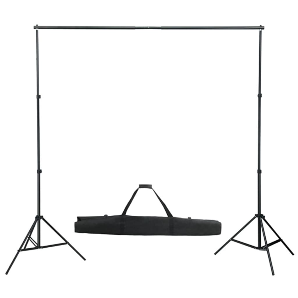 Fotostudiosett med lamper, paraplyer, bakgrunn og reflektor