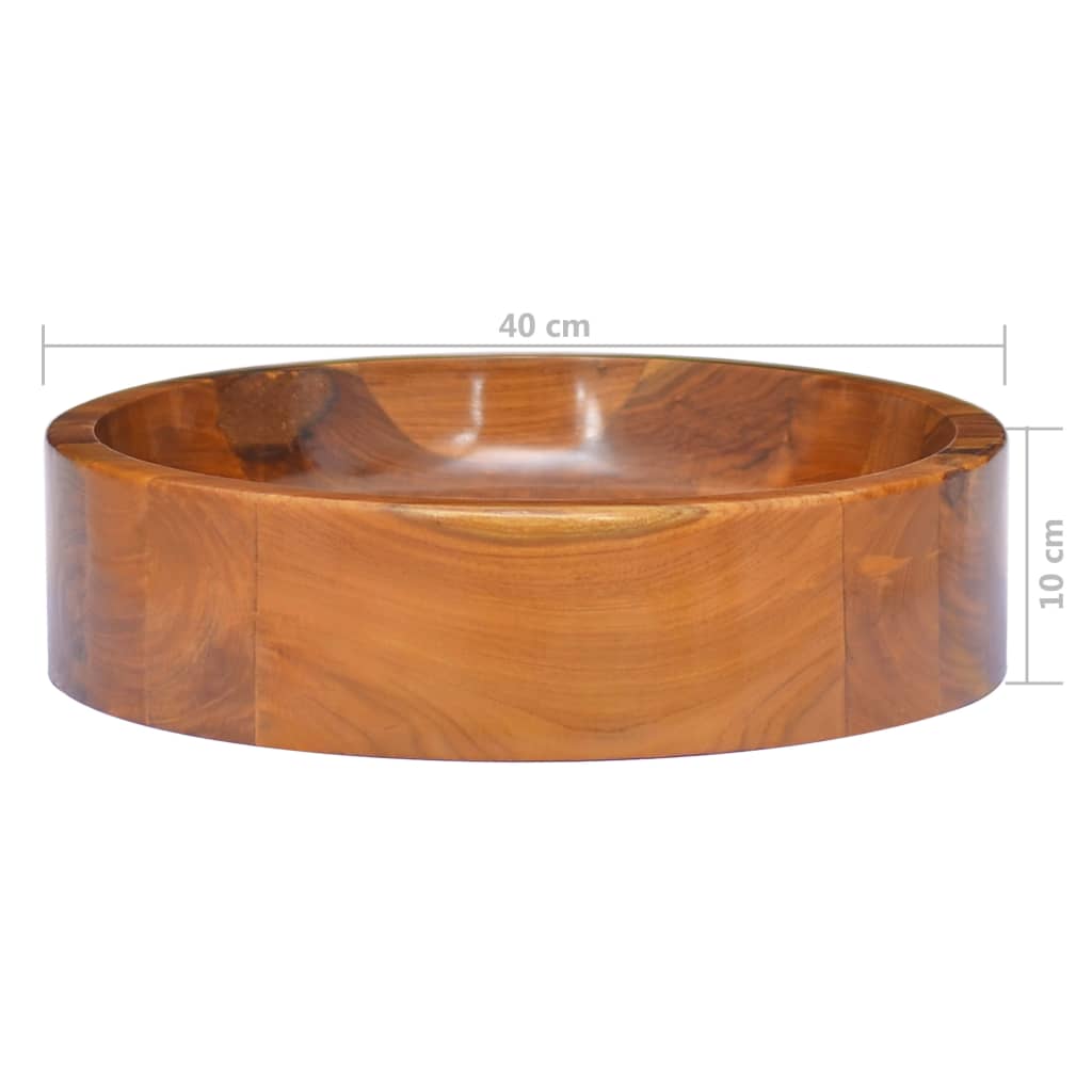 Vask heltre teak Φ40x10 cm