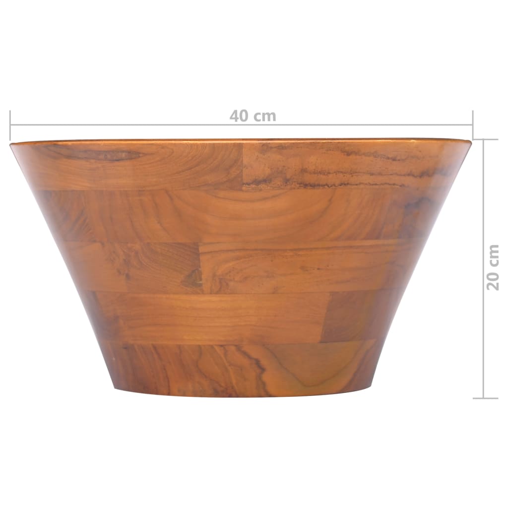 Vask heltre teak Φ40x20 cm vidaXL