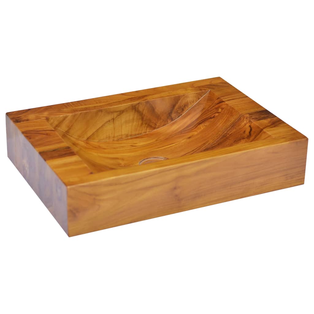Vask heltre teak 50x35x10 cm vidaXL
