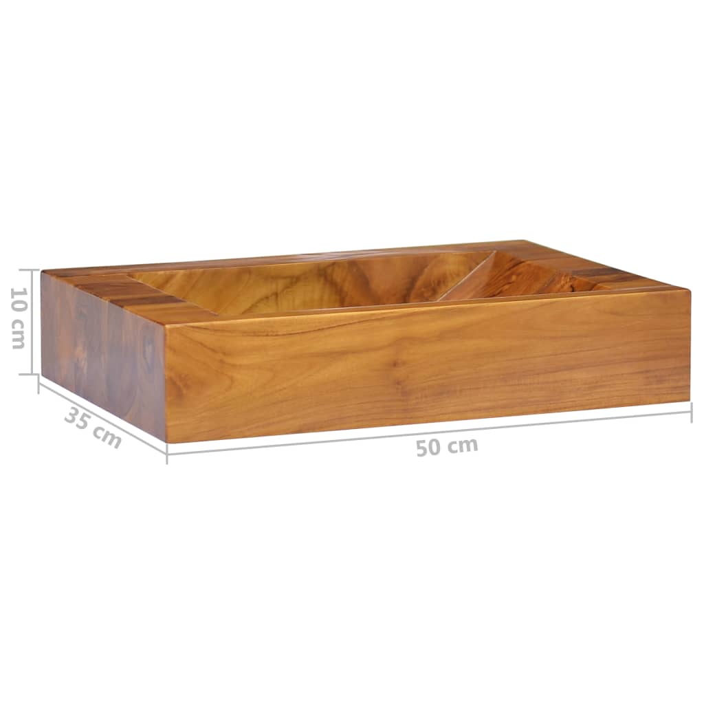 Vask heltre teak 50x35x10 cm