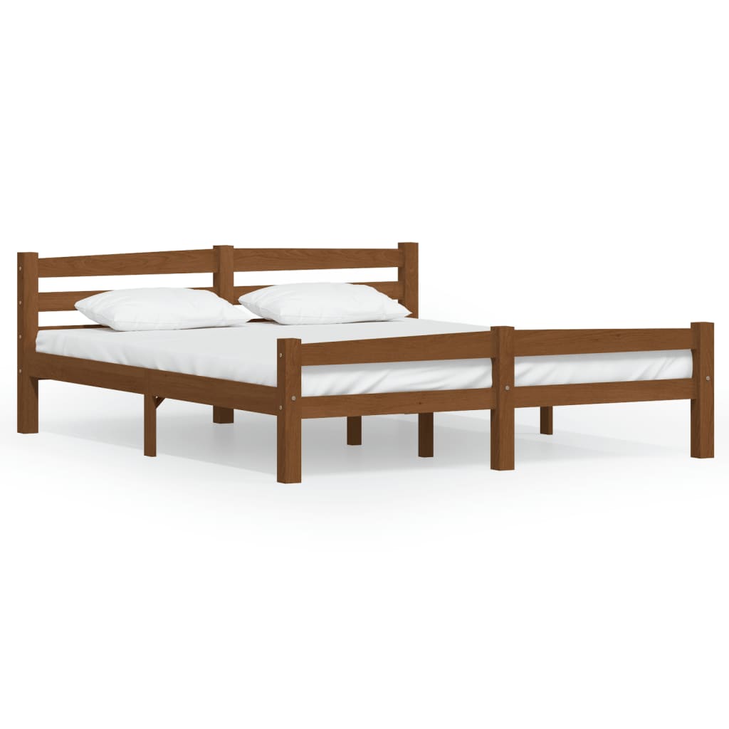 Sengeramme honningbrun heltre furu 160x200 cm