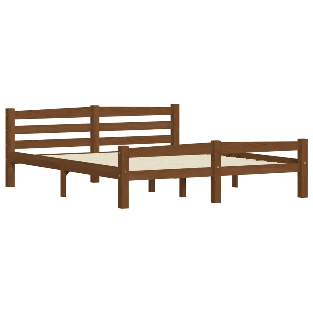 Sengeramme honningbrun heltre furu 160x200 cm