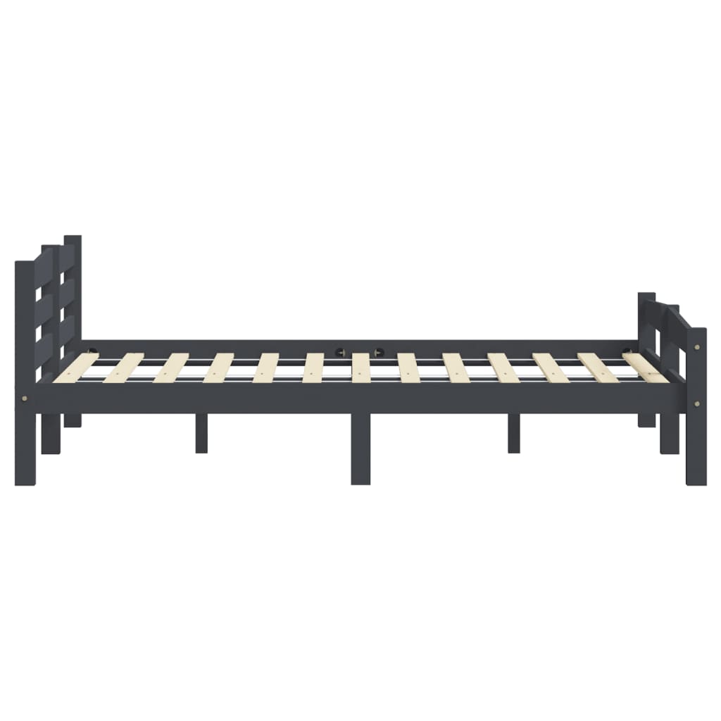 Sengeramme mørkegrå heltre furu 200x200 cm